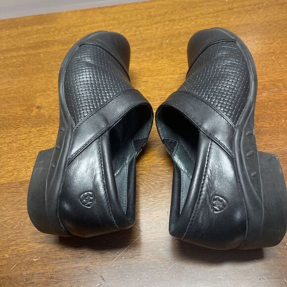 Ariat Womens Clogs Shoes Black Leather Heel Slip Ons (size 7.5B) Comfort Walking - Picture 8 of 12